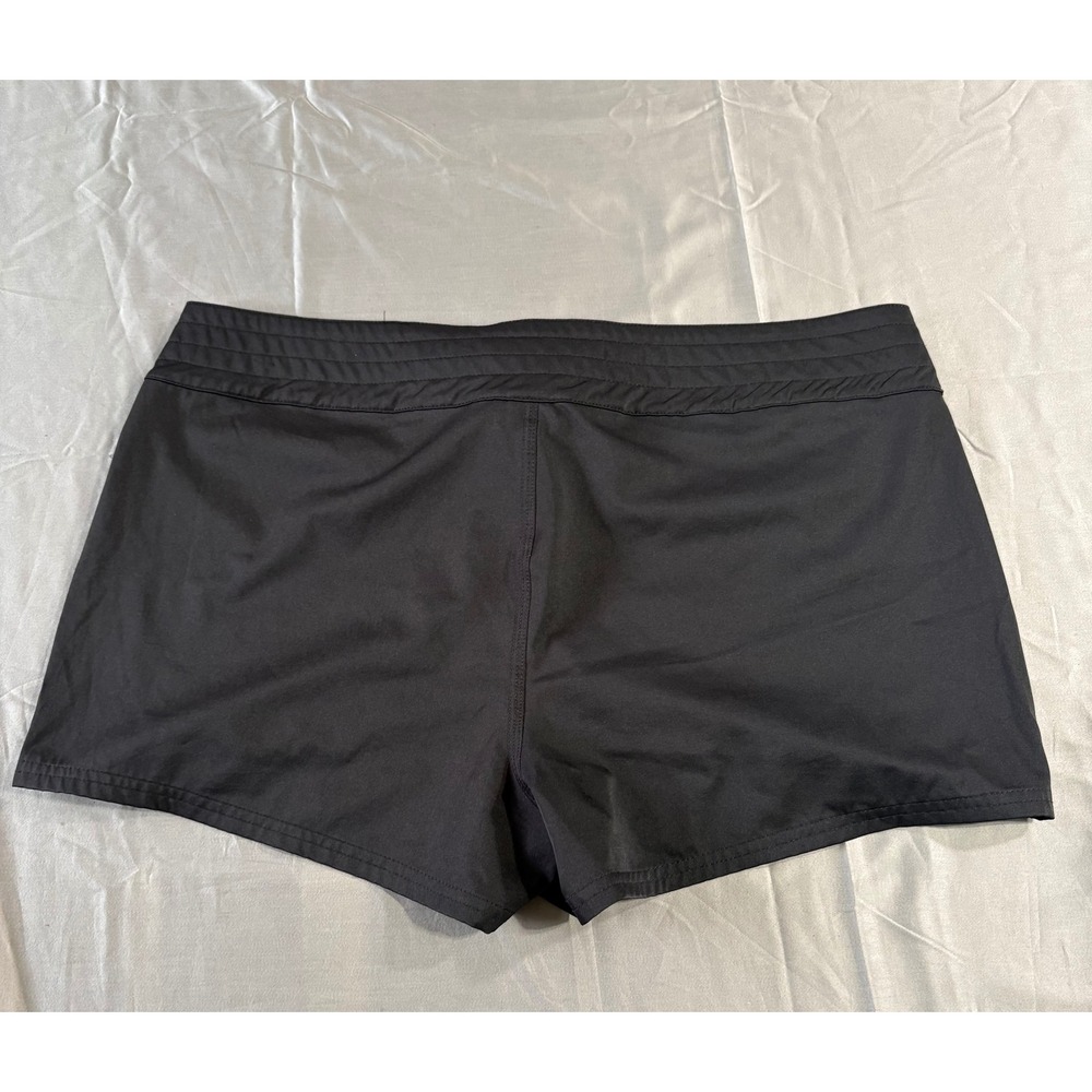 Island Escape Womens Black Board Shorts Swim Bottoms Lace Up 7600990 Size 12 - Picture 2 of 6